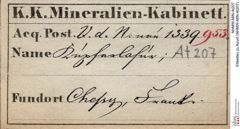 Etiketten zu Azurit (NHMW-MIN-At207)